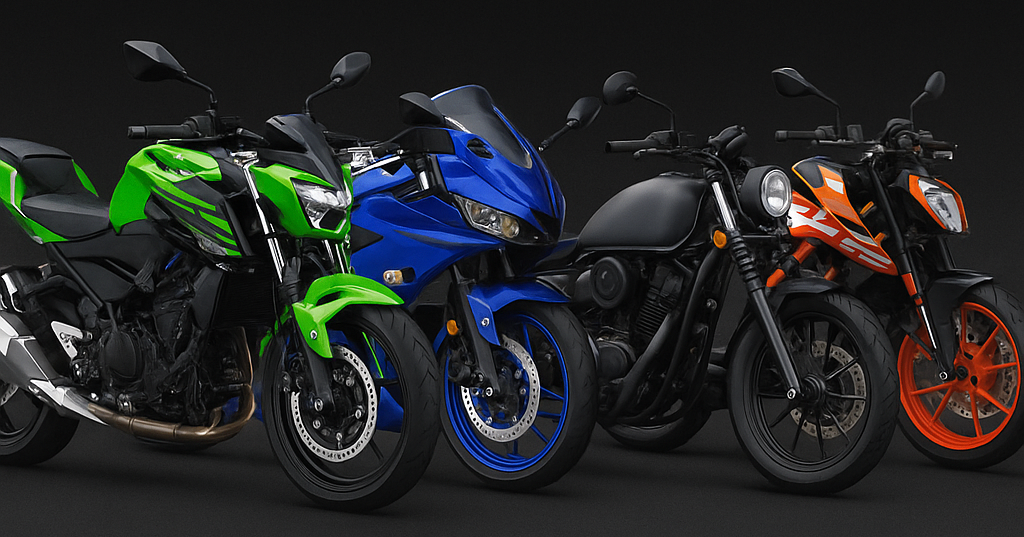 four motorcycles